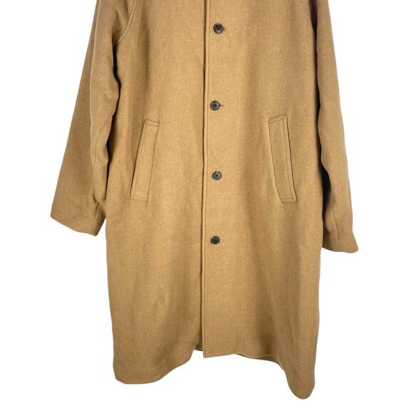 Gap Oversized Wool Blend Single Breasted Long Top Coat Camel Tan Size XL - Picture 7 of 13